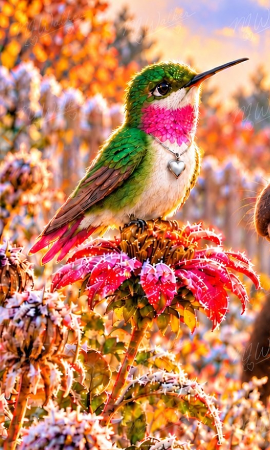Approved illustration of Maria the hummingbird